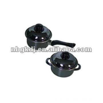 decal enamel cookware sets with bakelite handle and metal lid